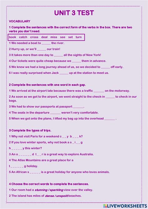 Unit 3- focus 3 worksheet in 2022 | Grammar practice, Reading writing ...