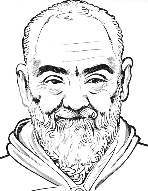 Saint Padre Pio Catholic Coloring Page