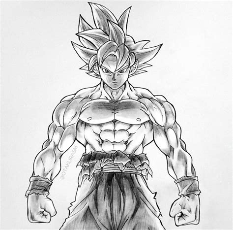 How To Draw Goku Mui Dragon Ball Anime Drawing Tutorial Black And