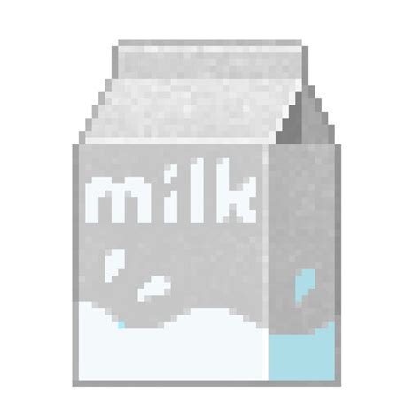 An Bit Retro Styled Pixel Art Illustration Of A White Milk Carton