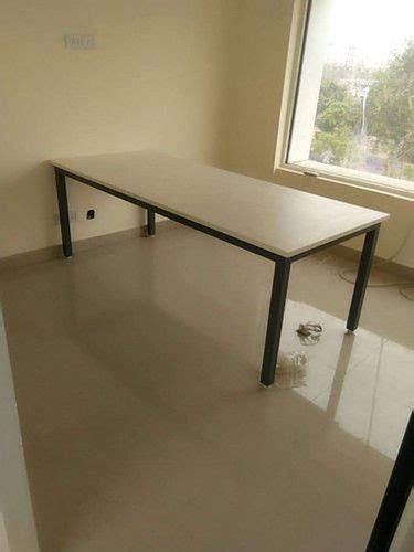 White Rectangular Office Conference Table With Size 2400x1200mm At