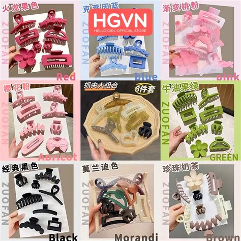 SET Kẹp Tóc Càng Cua Hàn Quốc Nhiều Kiểu Đa Màu Sắc Phong Cách Thanh Lịch Dành Cho Nữ Hot