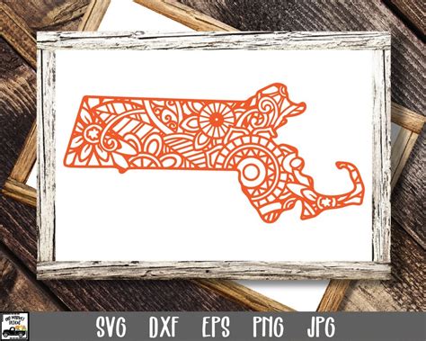 Massachusetts SVG File State Mandala SVG File Etsy