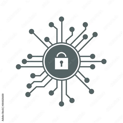 Cyber Security Icon With A Lock In The Center Web Connection Lock