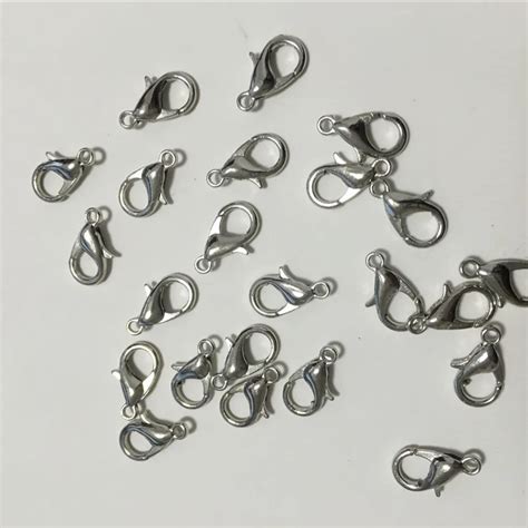 12mm 100pcs Lobster Clasps Hooks Gold Rhodium For Jewelry Accessories