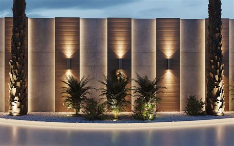 villa landscape  behance exterior wall design house fence design