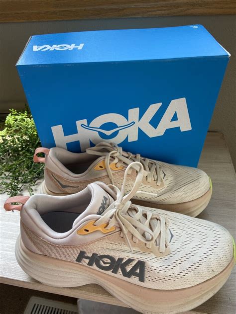 Hoka One One Bondi 8 Cream Vanilla Running Women Shoe Gem