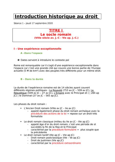 Chapitre I Cm Science Po Droit Introduction Historique Au Droit