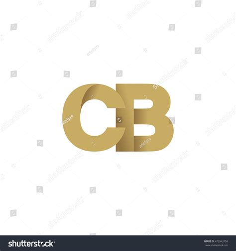 Initial Letters CB Overlapping Fold Logo Brown Royalty Free Stock