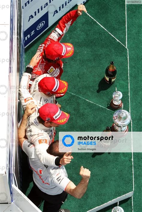 Race Winner Lewis Hamilton Gbr Mclaren Celebrates On The Podium With