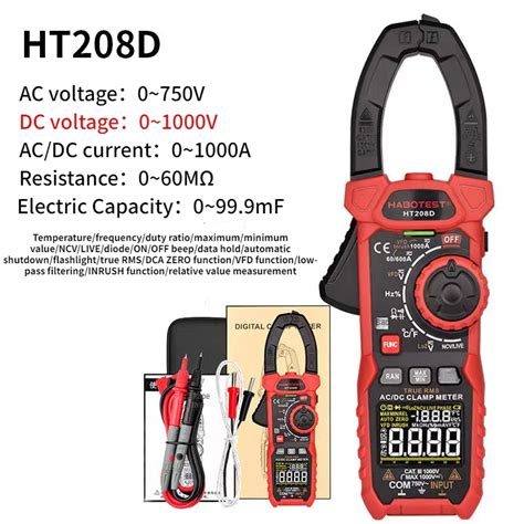 Habotest Ht D Digital Clamp Meter Ac Dc True Rms Multimeter Anto