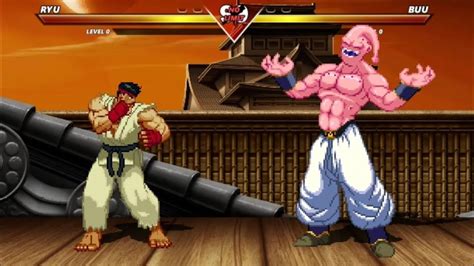 Ryu Vs Buu Exciting High Level Fight Youtube