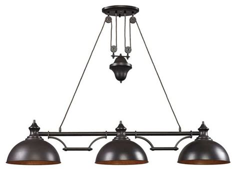 Farmhouse 3-Light, Billiard Oiled Bronze - Industrial - Pool Table ...