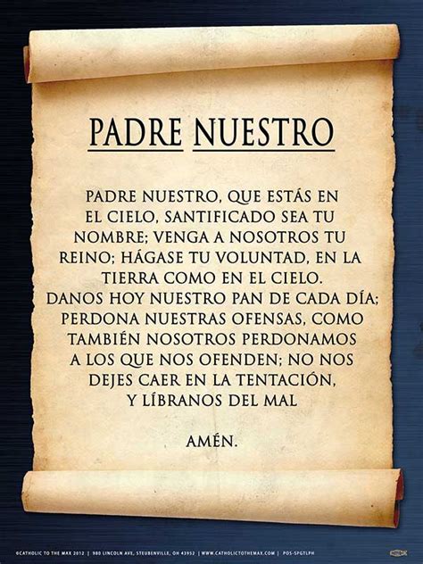 The Lord's Prayer Spanish Poster - Steubenville Press