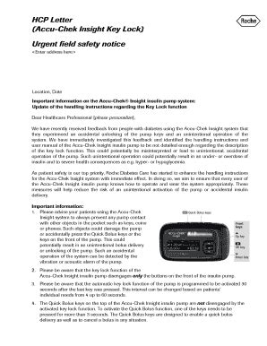 Fillable Online Accu Chek Insight Key Lock Fax Email Print Pdffiller