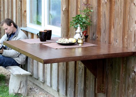 Wall Mounted Drop Leaf Table In Solid Oak Murphy Desk