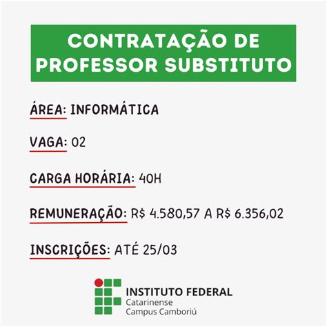 IFC Camboriú contrata professor substituto de Informática Instituto