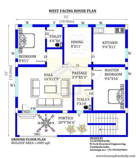 Top 30 West Facing House Plans As Per Vastu House Plans Design