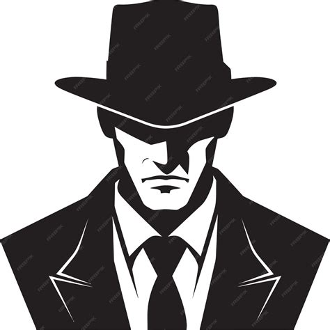 Premium Vector | Organized Crime Elegance Suit and Hat Symbol Mobster