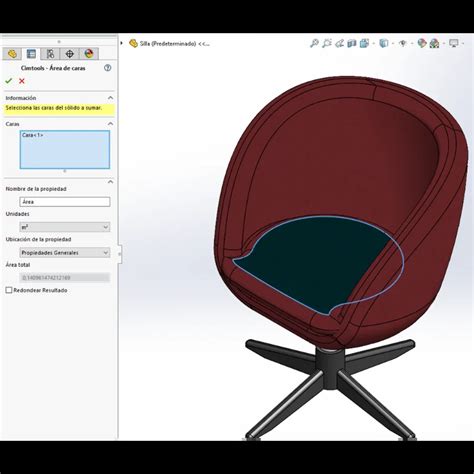 Add in SolidWorks Cimtools Función Área de Caras