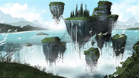 Floating castle by ANHII on DeviantArt