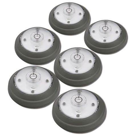 Rite Lite Led Grey Puck Light 6 Pack Lpl626bx The Home Depot