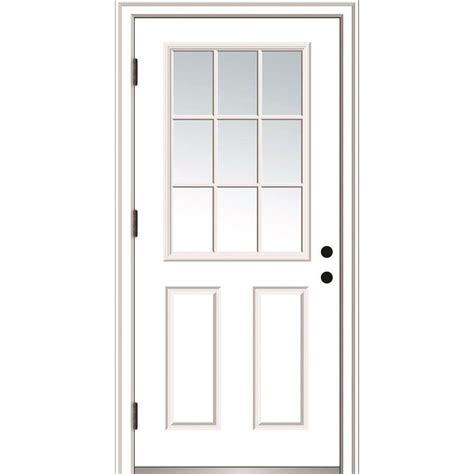 Mmi Door 32 In X 80 In Fiberglass Half Lite Right Hand Outswing Primed