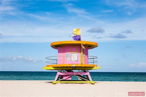 Pink Lifeguard Cabin On South Beach Miami USA Royalty Free Image