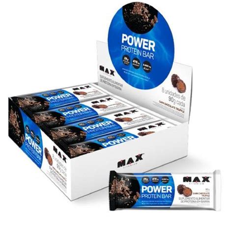 Power Protein Bar 8 UNIDADE de 90g Max Titanium Barra de Proteína