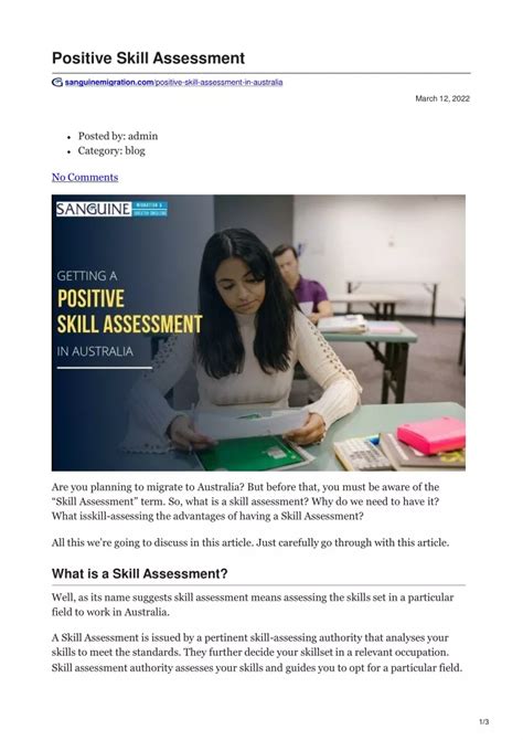 Ppt Getting A Positive Skill Assessment In Australia Requirements Powerpoint Presentation Id