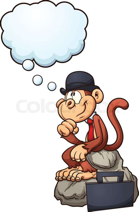 Thinking Monkey Stock Vector Colourbox