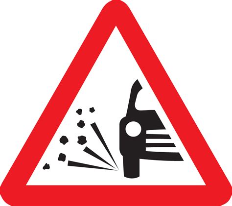 Loose chippings sign - Theory Test