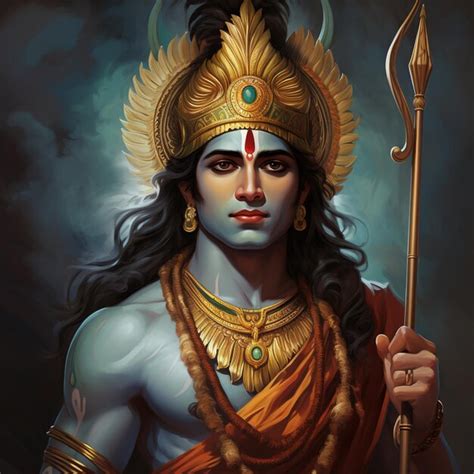 Premium Photo | Lord Rama with bow arrow for Shree Ram Navami Generative Ai