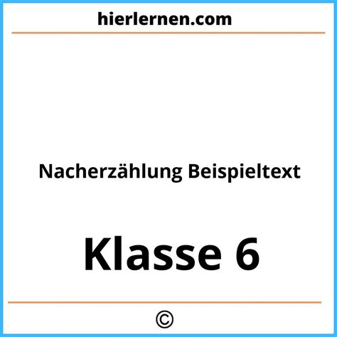 Nacherz Hlung Beispieltext Klasse