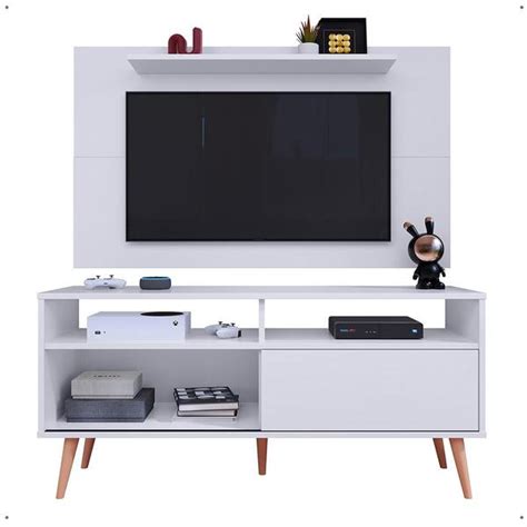 Rack Bancada Estante Painel TV Smart 48 Home Pequeno Nicho Porta