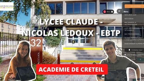 Visite Virtuelle Lyc E Claude Nicolas Ledoux Ebtp Youtube