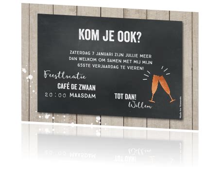 Origineel En Hip Uitnodigingskaart Man Jarig