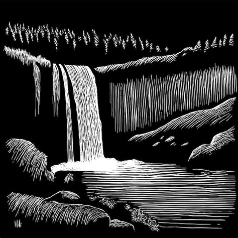 Waterfall In The Forest Vector Illustration Premium Ai Generated Vector