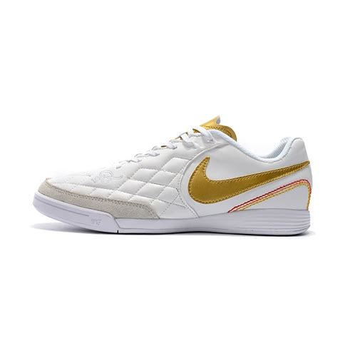 Chuteira NIKE Tiempo Legend 7 Academy Futsal R10 Branco Dourado