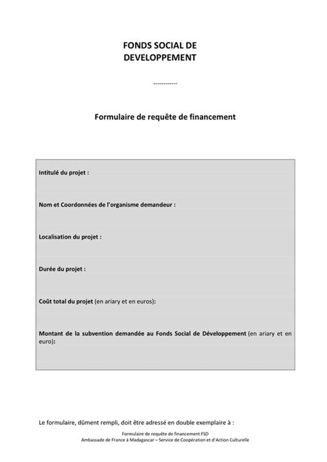 Formulaire De Requ Te De Financement Doc Pdf Page Sur Hot Sex Picture