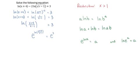 Solving Logarithmic Equations Practice