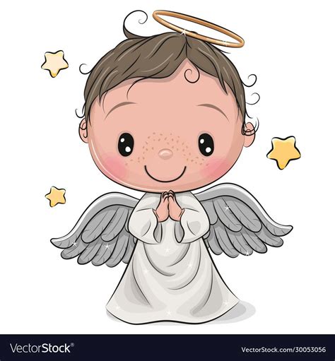 Cute Cartoon Christmas angel boy isolated on white background. Download ...