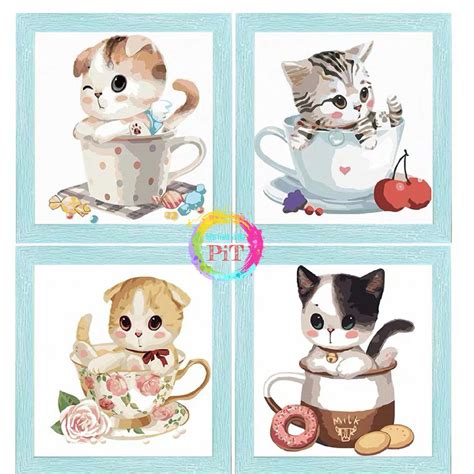Tranh Tô Màu Theo Số Tranh Sơn Dầu Số Hóa Hot Trend Mèo Dễ Thương Shopee Việt Nam