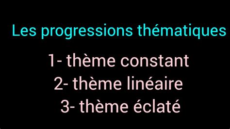 La progression thématique comment la reconnaître dans chaque type de