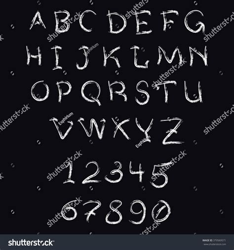 Brush Stroke Alphabet Hand Drawn Capital Royalty Free Stock Vector