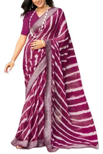 Wine Color Georgette Leheriya Printed Saree At Rs 550 Printed