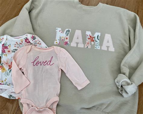 Mama Embroidered Baby Outfit Keepsake Sweatshirt, Gift for Mom ...