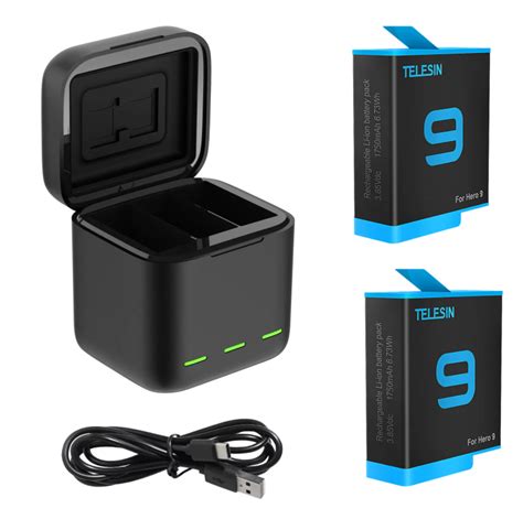 Telesin GoPro Hero 9 Storage Charging Box Quick Charge With 2 Full