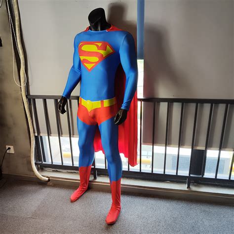 New 52 Superman Costume Cosplay Suit Bodysuit With Cloak for Adult Kids ...