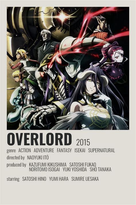 overlord poster | Anime, Minimalist poster, Anime reccomendations